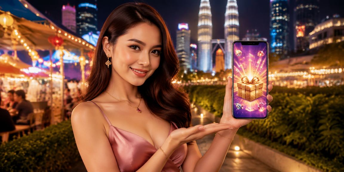 Gambar pemain menerima bonus selamat datang melalui peranti mudah alih di Kuala Lumpur